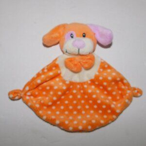 Orange Cream purple Polka dot Puppy Dog Bow Security Blanket Baby Lovey Nunu